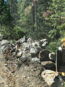 The blasted outcrop