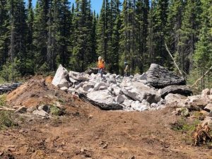 The blasted outcrop