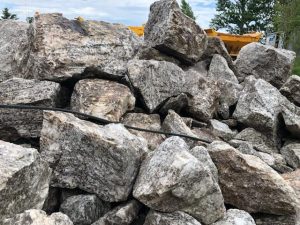 Oversized boulders to be jackhammered