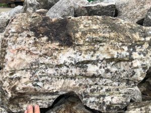 Spodumene in dyke hosted by pegmatite